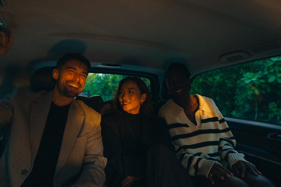 Guests enjoying an on-demand private chauffeur ride in the Riviera Maya
